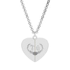 Engravable Hidden Message Heart Necklace - Secret Heart Locket Pendant (Custom Message Inside)