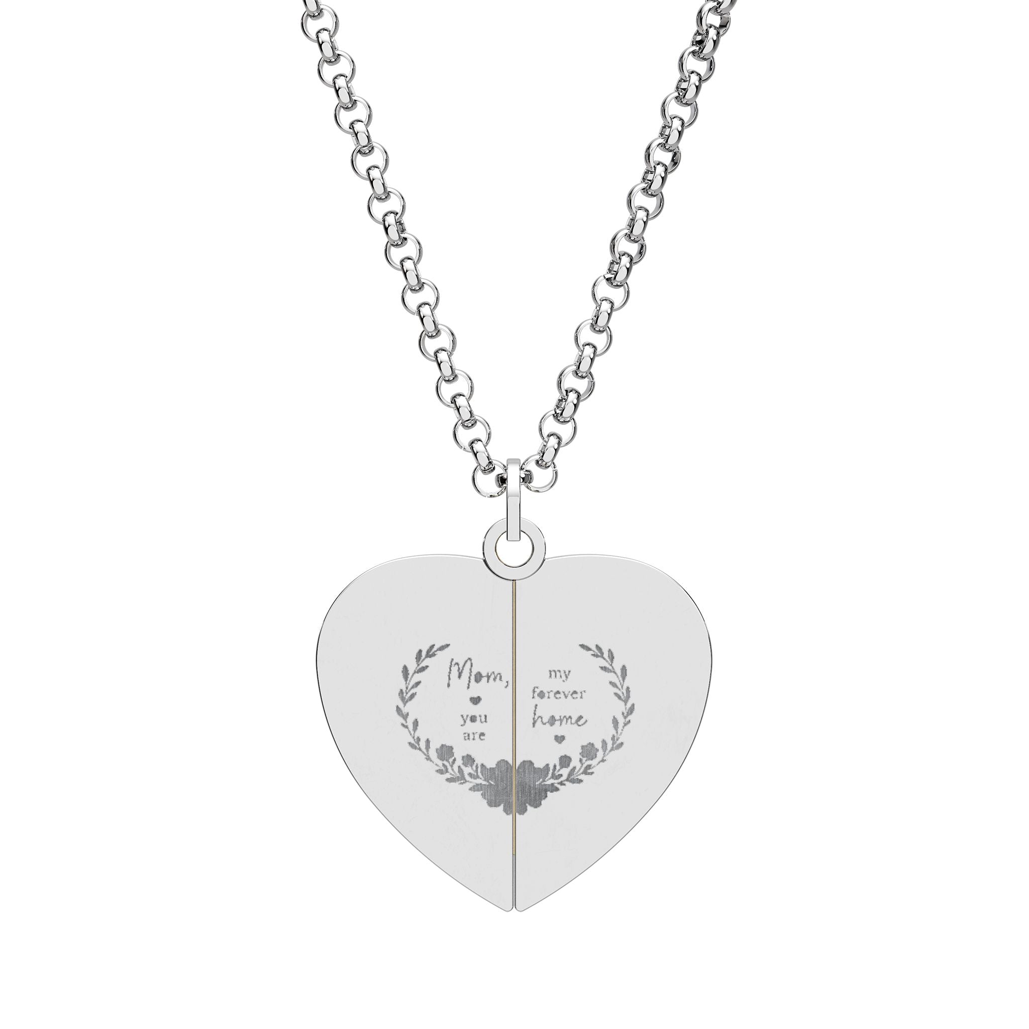 Engravable Hidden Message Heart Necklace - Secret Heart Locket Pendant (Custom Message Inside)