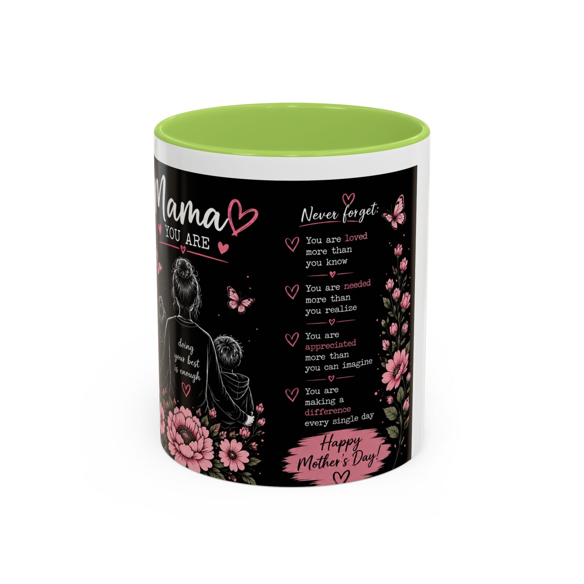 Mother’s Day Memorial Coffee Mug – 'Mama You Are' Sympathy Floral Accent Mug (11/15oz)
