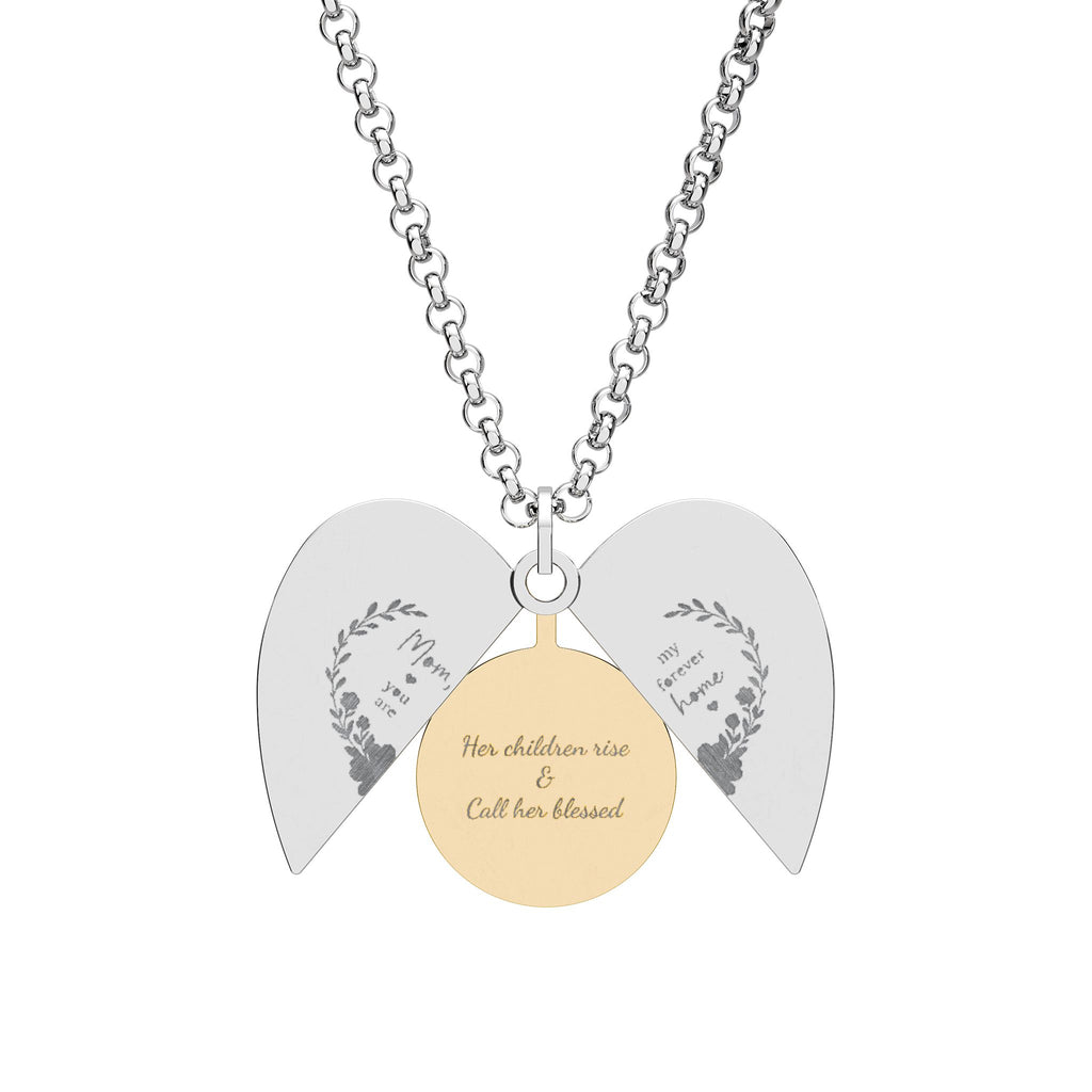 Engravable Hidden Message Heart Necklace - Secret Heart Locket Pendant (Custom Message Inside)