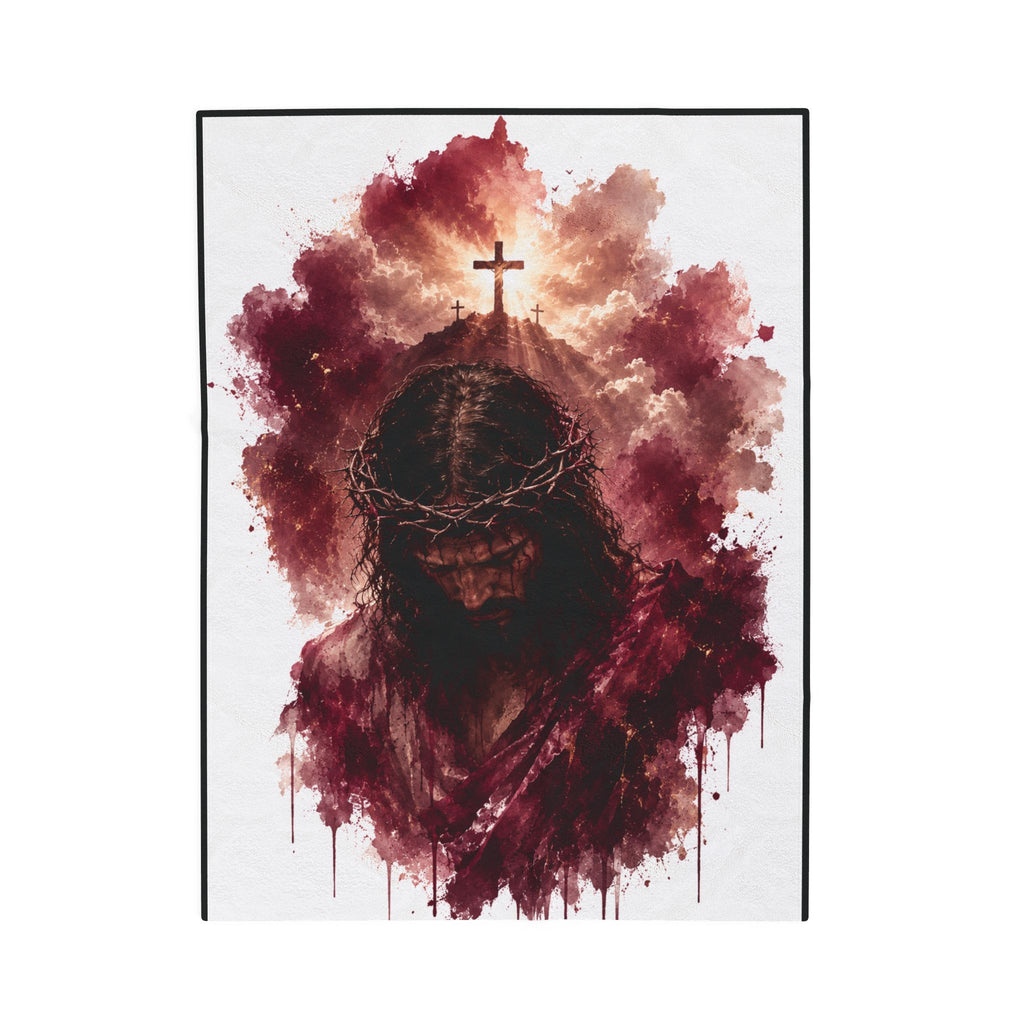Religious Jesus Crown of Thorns Velveteen Plush Blanket