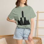 Move Mountains T‑Shirt — Minimal Sword & Mountain Graphic Inspirational Tee