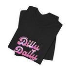 Dilly Dally Energy Tee | retro handwritten slogan, playful procrastination