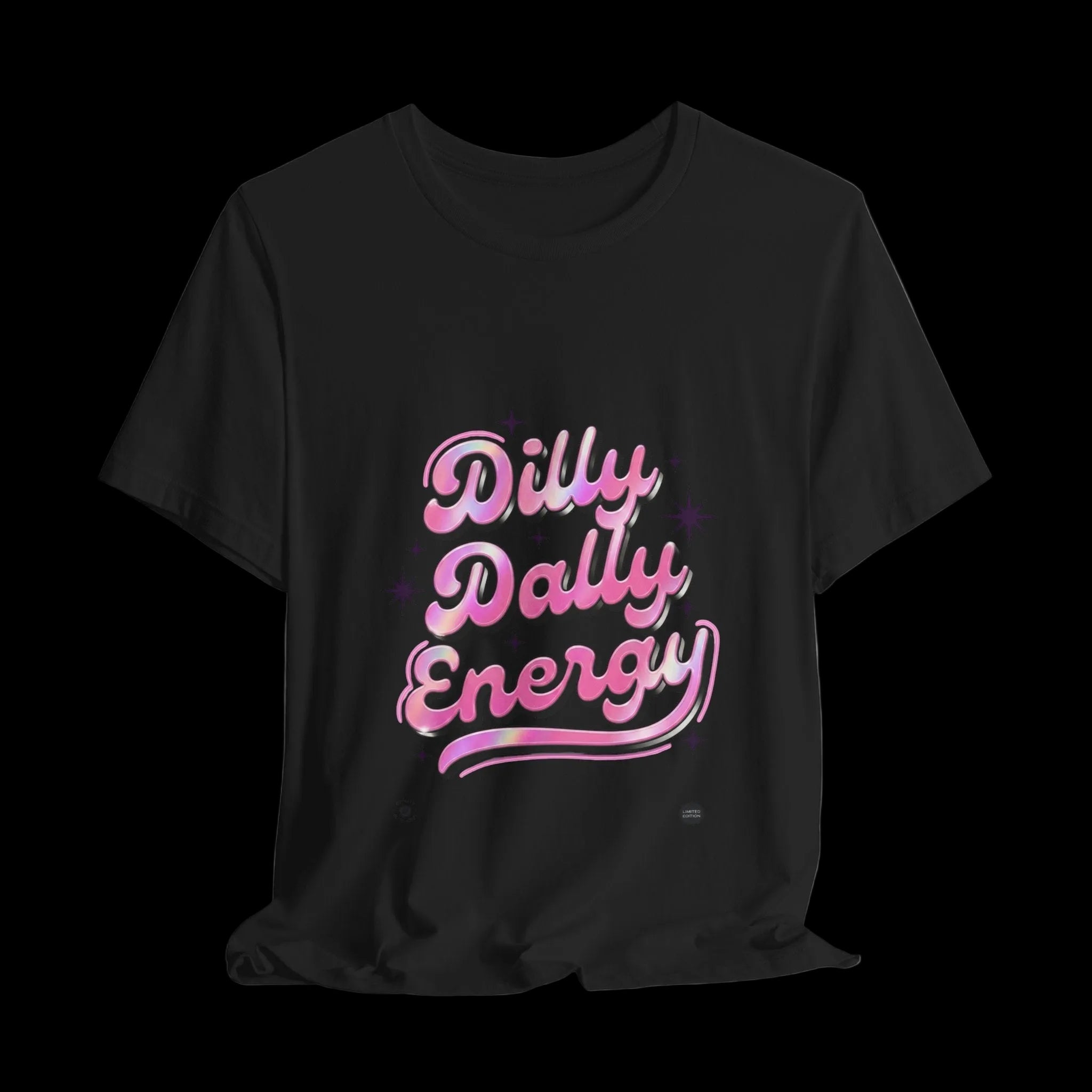 Dilly Dally Energy Tee | retro handwritten slogan, playful procrastination