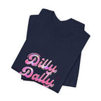 Dilly Dally Energy Tee | retro handwritten slogan, playful procrastination