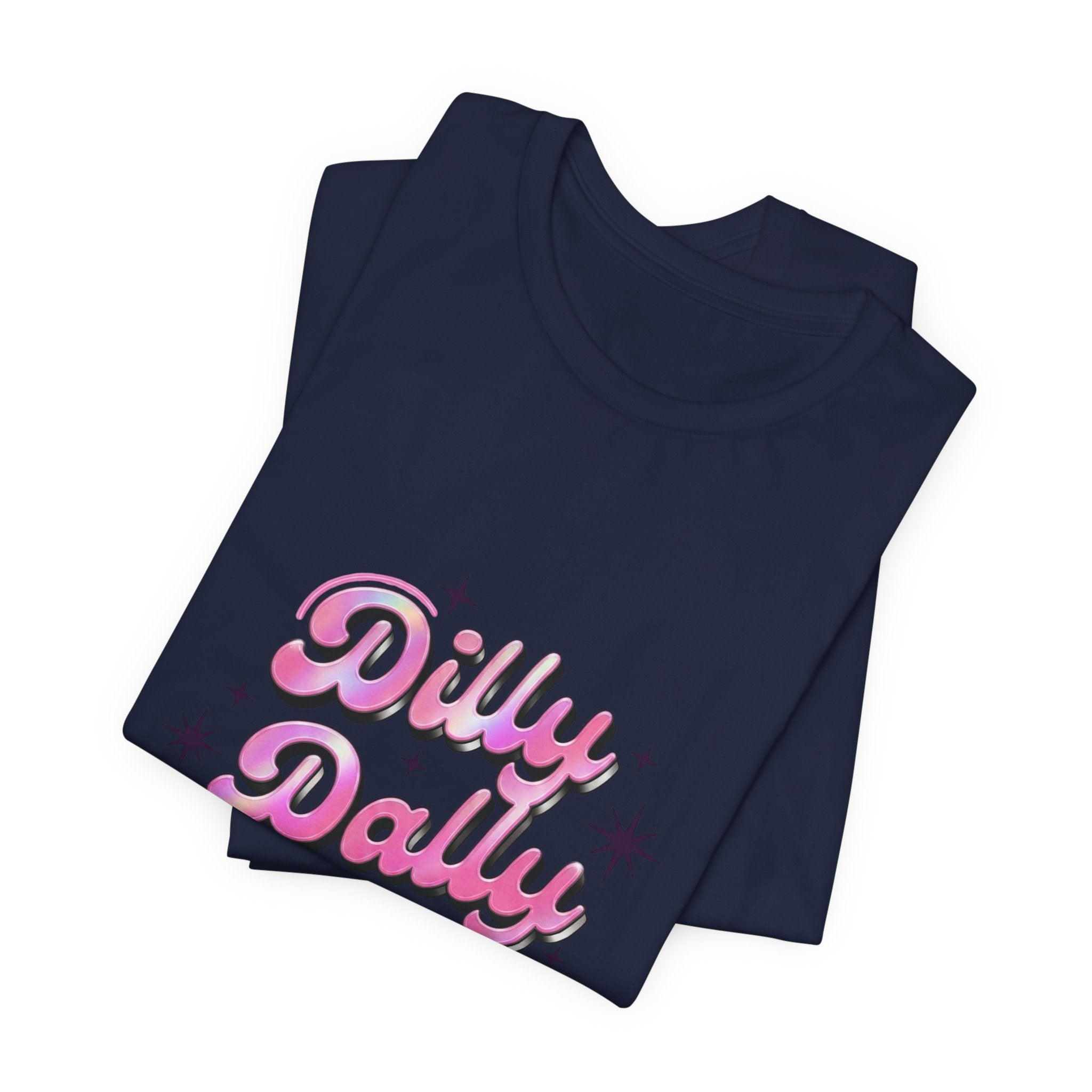 Dilly Dally Energy Tee | retro handwritten slogan, playful procrastination