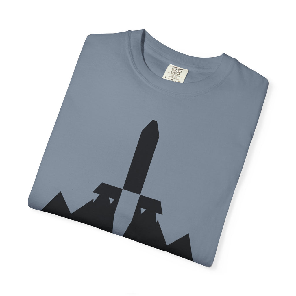 Move Mountains T‑Shirt — Minimal Sword & Mountain Graphic Inspirational Tee