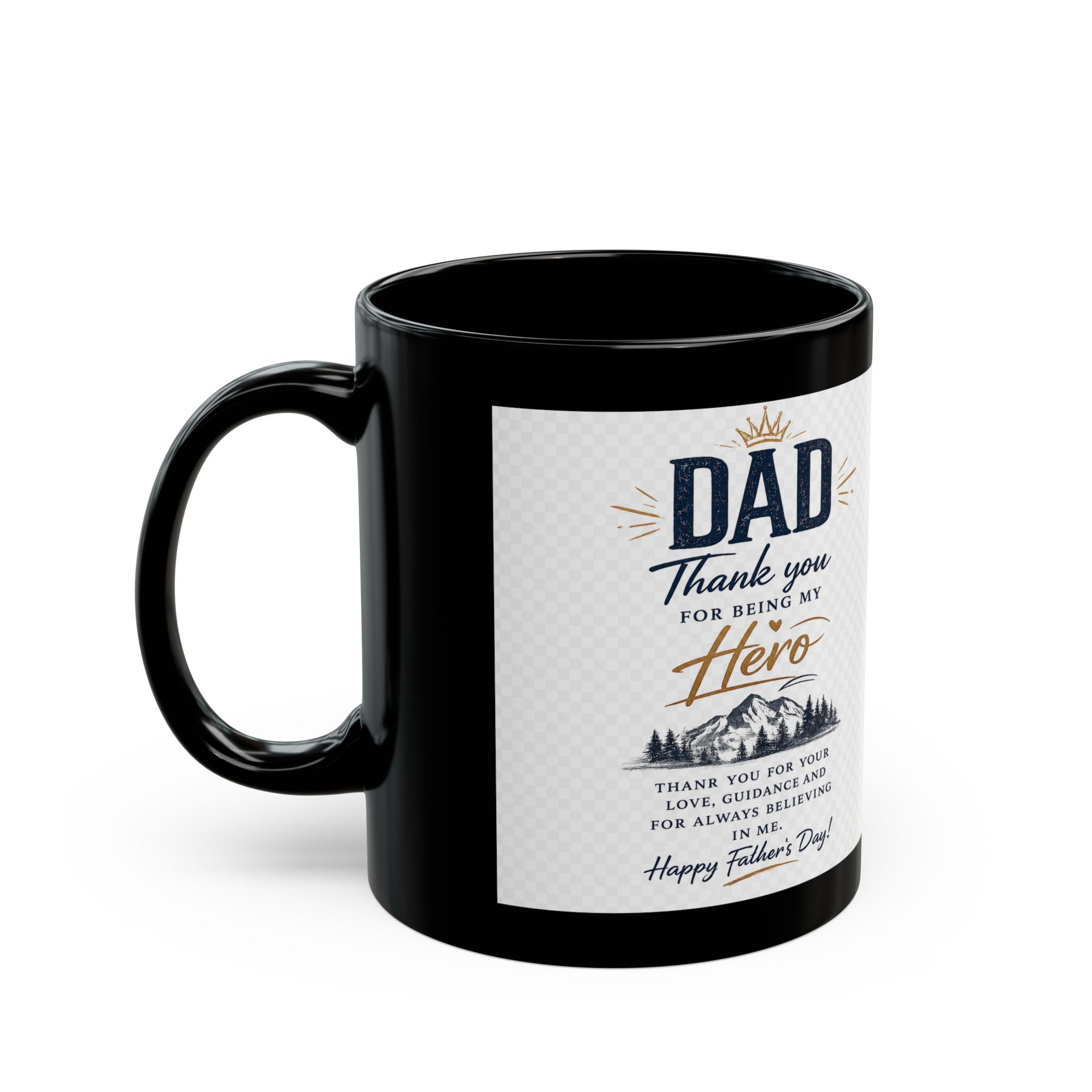 Personalized Photo Dad Mug — "Dad, Thank You For Being My Hero" Gift (11oz & 15oz)