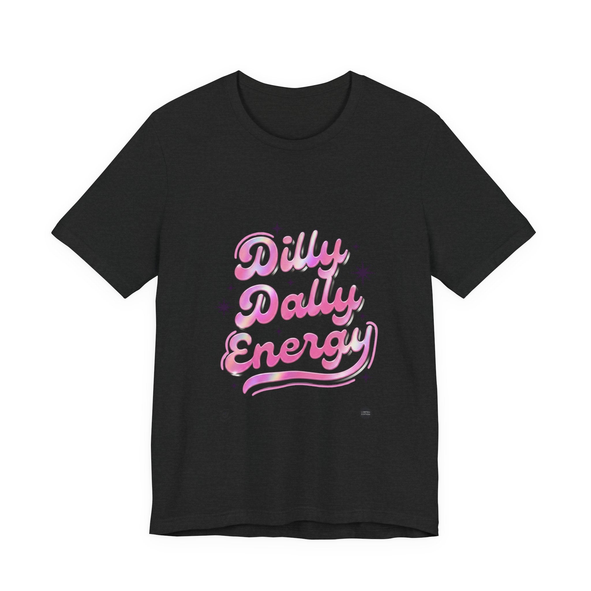 Dilly Dally Energy Tee | retro handwritten slogan, playful procrastination