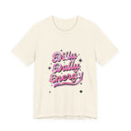 Dilly Dally Energy Tee | retro handwritten slogan, playful procrastination