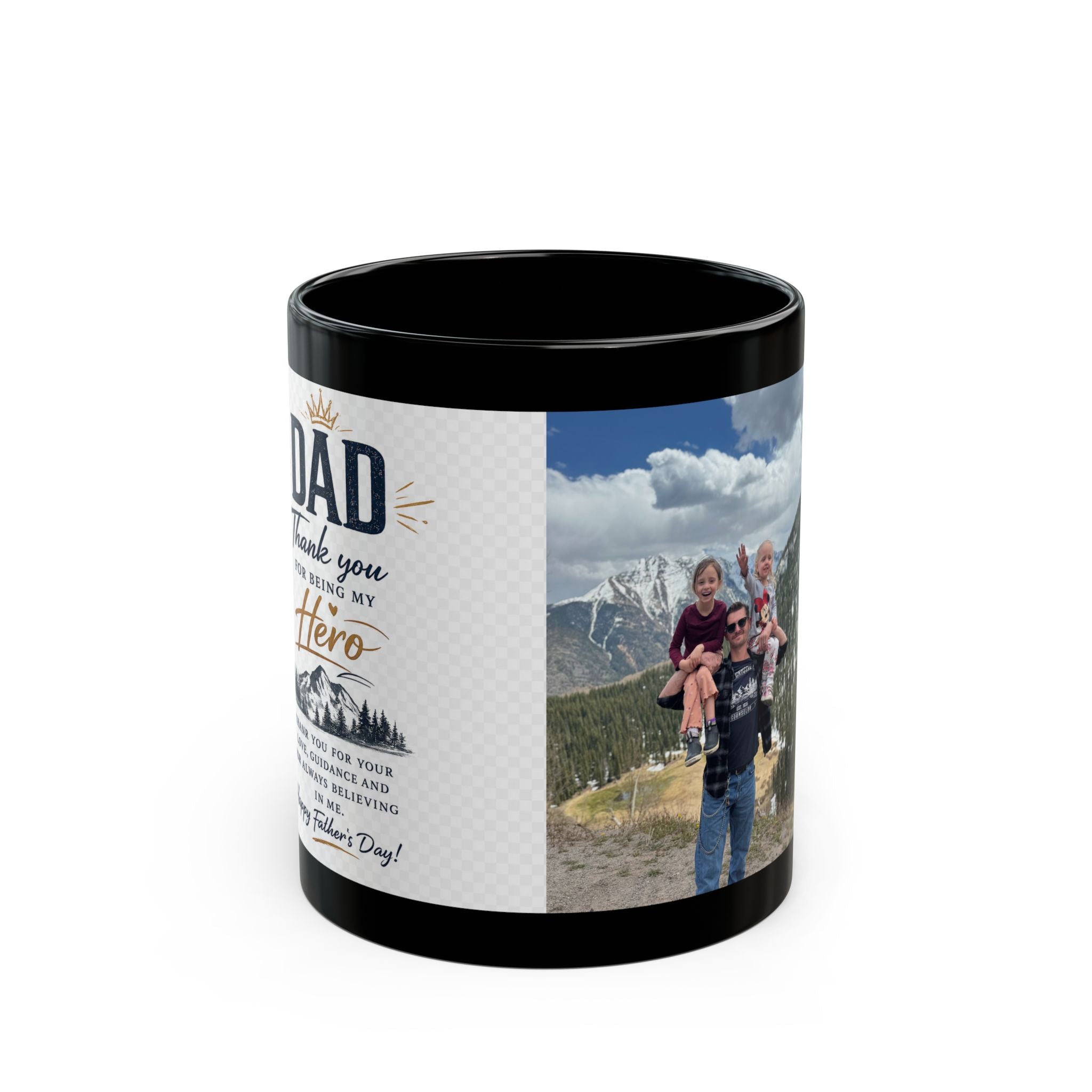 Personalized Photo Dad Mug — "Dad, Thank You For Being My Hero" Gift (11oz & 15oz)