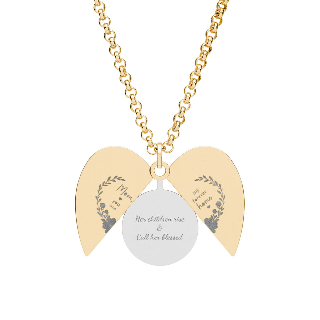 Engravable Hidden Message Heart Necklace - Secret Heart Locket Pendant (Custom Message Inside)