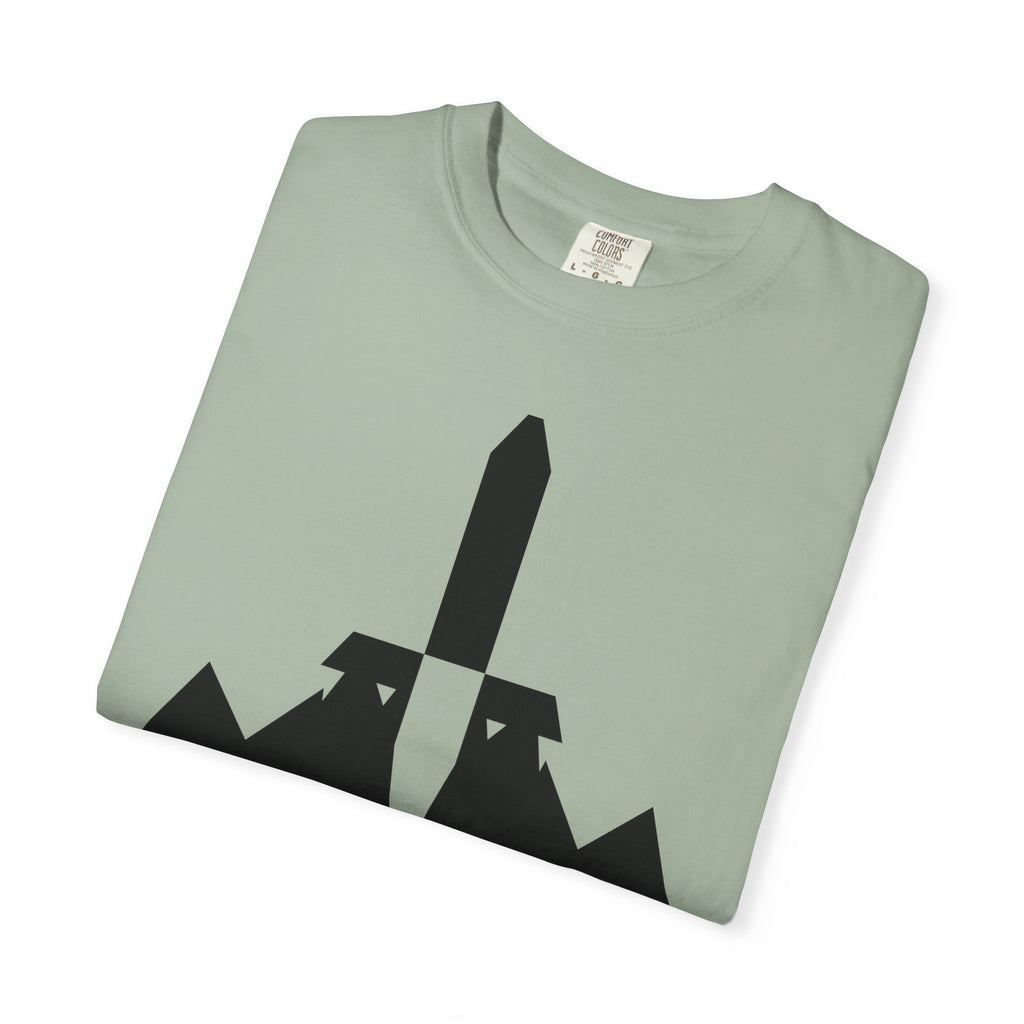 Move Mountains T‑Shirt — Minimal Sword & Mountain Graphic Inspirational Tee