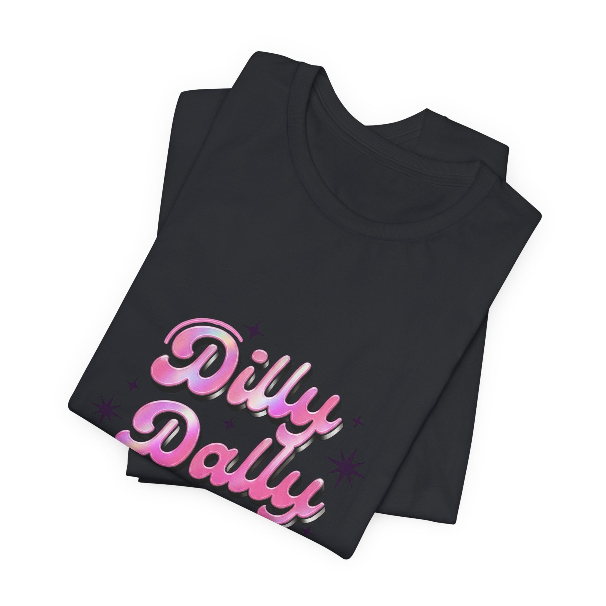 Dilly Dally Energy Tee | retro handwritten slogan, playful procrastination