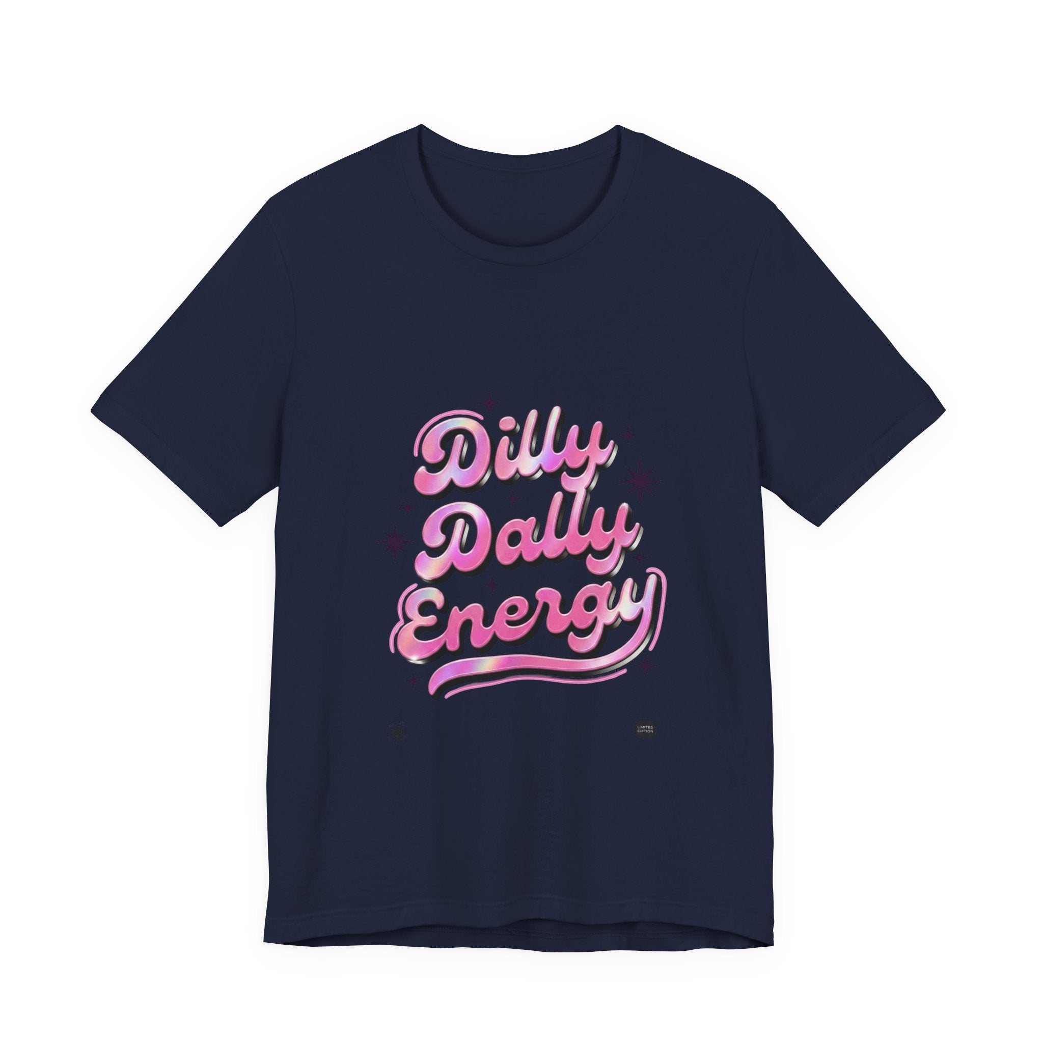Dilly Dally Energy Tee | retro handwritten slogan, playful procrastination