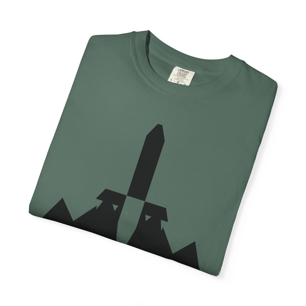 Move Mountains T‑Shirt — Minimal Sword & Mountain Graphic Inspirational Tee