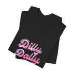 Dilly Dally Energy Tee | retro handwritten slogan, playful procrastination