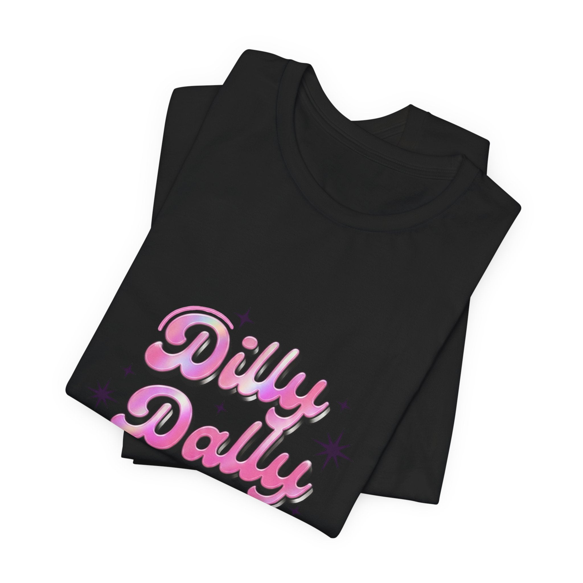 Dilly Dally Energy Tee | retro handwritten slogan, playful procrastination