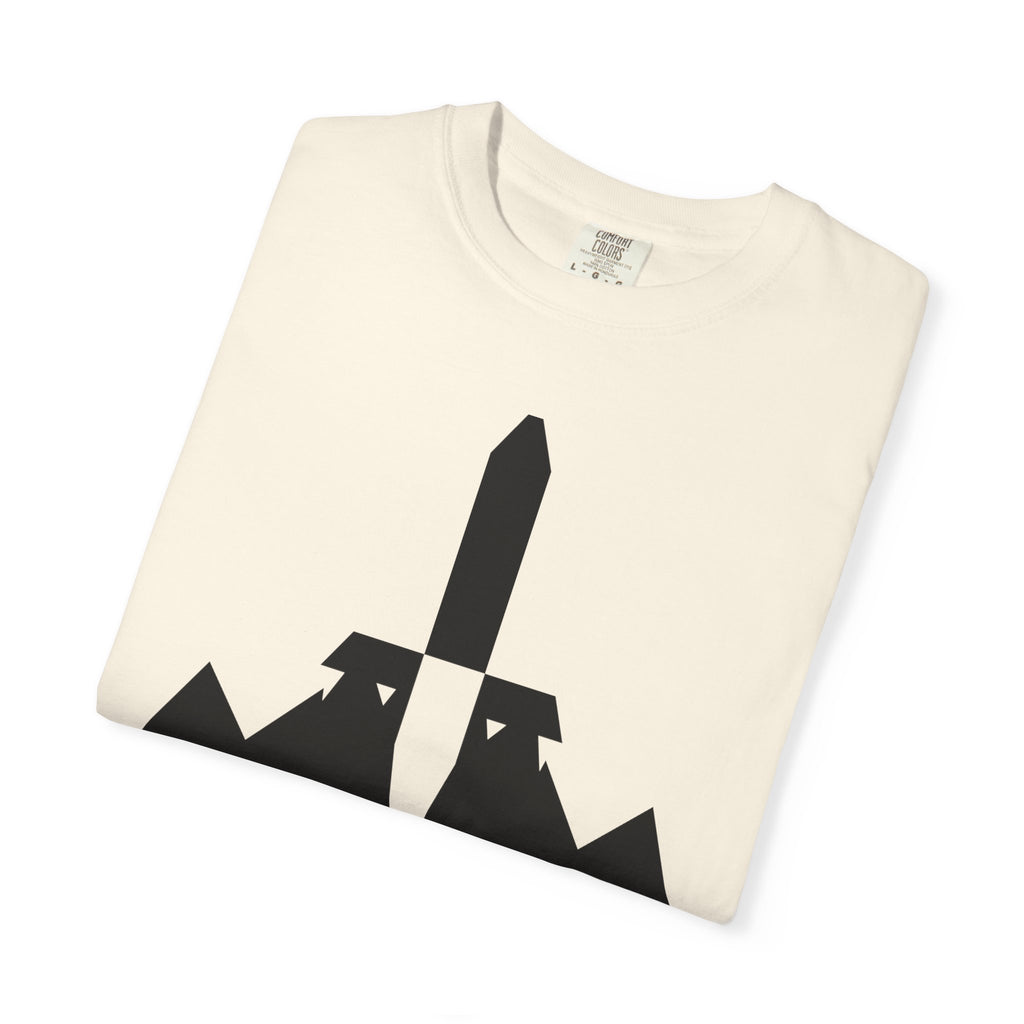 Move Mountains T‑Shirt — Minimal Sword & Mountain Graphic Inspirational Tee